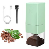 TOPtoper 디테처블 가정용 전동 커피 그라인더 세라믹날 무선 원두가는기계 휴대용 USB충전, 초록