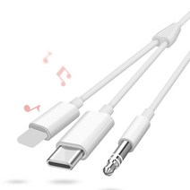 주닉스 8핀 C타입 2in1 AUX 오디오 케이블 1M, 1개