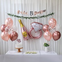 연지마켓 브라이덜샤워풍선 부케 포함 4인 파티 패키지, 6.브샤심플굿즈 로즈골드
