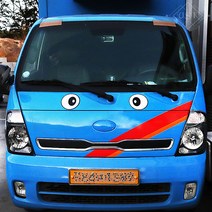JS automotive 화물차 눈알 대형 스티커 트렁크 전면 후면 데코, 동그란눈_대형_검은테두리