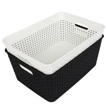 아트박스/마이스타일 마이스타일 Y 라탄바스켓 4호, Y바스켓 4호(블랙)