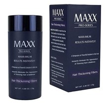 MAXX PRO SERIES 실제 케라틴을 사용하여 모발의 얇아짐 탈모를 위한 볼륨감 있는 모발 섬유 – 피부과 전문의 테스트 및 인증된 저자극 60일 + 공급 다양한 색상 사용, 다크브라운