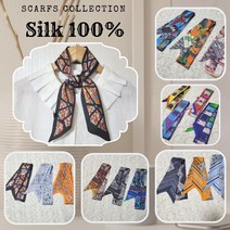 Jujuu 실크100% 80cm*5cm 트윌리스카프 명품스카프 쁘띠스카프 머리끈 미니스카프 폴리아님 part3