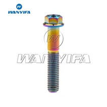 볼트 너트 렌치 육각 나사 Wanyifa 티타늄 플랜지 소형 헤드 오토바이 M8 x15 20 25 30 35 40 45 55 60 65mm P1.25 mm, Ranibow, 45mm