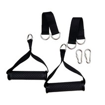 숄더프레스머신 렛풀다운머신 암컬머신 1 쌍 리프팅 링 저항 밴드 핸들 세트 삼두근 로프 케이블 기계 부착 갠트리 핸들 피트니스 장비 액세서리, 01 Black
