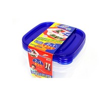 쿨라라 밀폐용기 정사각3호1050ml 2+1P 플라스틱투명용기/소분용기/플라스틱밀폐용기/사각플라스틱용기/pp용기/플라스틱공병/일회용플라스틱용기/플라스틱통/페트병