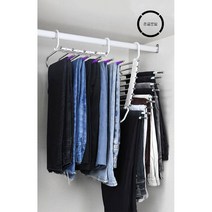 DND마켓 바지걸이 논슬립 코팅 신박한정리 다용도 옷장 접이식 틈새 5단 9단 하의 행거 (주)존글로벌, 논슬립 코팅 바지걸이 [블랙 9단], 1개