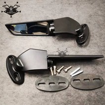 오토바이 백 미러 사이드 미러 수정 바람 날개 조정 가능한 회전 300r 250r 400r 650r ninja1000 er6f, 검은 색