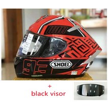 바이크 헬멧 오토바이 스쿠터 반모 풀 오픈 SHOEI X 14 페이스 R1 60 주년 기념 쇼에이, 50.black visor - XXL