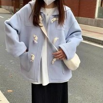 FANSYLI 여자 쇼트 떡볶이 코트 모직 반코트 1A31