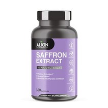 Align Nutrients 영양분 정렬 샤프란 물 캡슐 88.5mg 60ct | 내추럴 & 퓨어 강력한 항산화제 무드 밸런서 심장과 눈 건강을 촉진합니다.