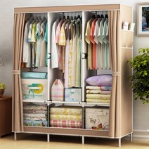 조립식 3단 옷장 이불장 키큰장 원룸 자취방 장롱, 베이지