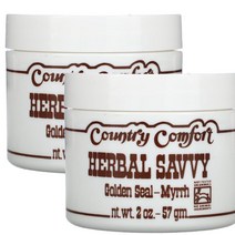 Country Comfort 컨츄리콤포트 Herbal Savvy Golden Seal Myrrh 허벌 세비 골든 씰 미르 57g, 2팩