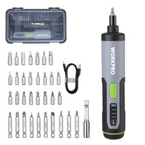 수공구세트 공구세트 가정용 가정용전동 전기드라이버 전동공구세트 가정용드릴 무선전동드릴 WORKPRO 3.6V 무선 전기 스크루 드라이버 키트 USB 충전식 리튬 이온 배터리 LE, 01 금