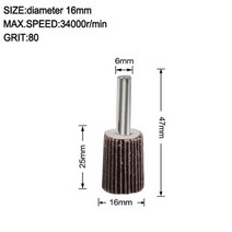 16-80mm 80 그릿 샌딩 플랩 휠 디스크 연마 그라인딩 휠 Dremel 액세서리 사포 도구 드릴 용 6mm 생크, 16mm