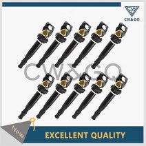 점화 코일 팩 BMW 호환호환 E60 E61 E63 E64 S85 M5 M6 5.0L V10 5 6 시리즈 12137835108 12137841556 2006 2007 2008 2, 02 12137835108 10pcs