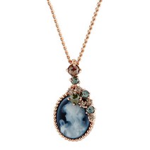 14K 퀸스 블루카메오 목걸이