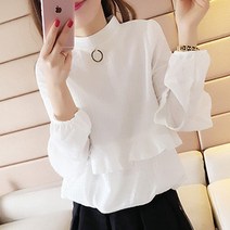 우아한 봄가을 트렌디한 룩 오피스 깔끔한 블라우스 예쁜 최신 40대 여자 세련된 30대 플리츠