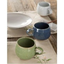 국산 핸드메이드 진 오목 커피잔 전통찻잔 쌍화차 대추차 인삼차 부부찻잔 소 대, 진 오목굽머그, 화이트