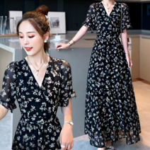 빌러드우먼 역대급 여성 꽃무늬 쉬폰 롱 원피스
