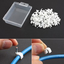 전선고정클립 8mm 100pcs 전선벽고정 케이블클립 한쪽못 고정못 클립, 한쪽 고정못 케이블클립 선정리기 대형 8mm 100개