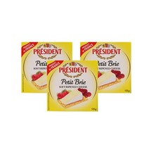 프레지던트 쁘띠 브리 치즈 아이스박스 포장, 125g, 3개입