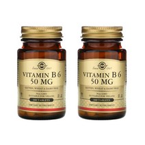 (1+1) Solgar 솔가 비타민 B6 피리독신 HCI 50mg 100정 2팩
