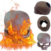 재사용 가능한 할로윈 화덕 해골 화재 로그 모닥불 캠프파이어 벽난로 화덕 테이블 탑 해골 머리 홈 할로윈 장식용 할로윈 세라믹 해골(1PC), 1PC