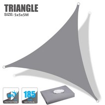 어닝 천막 고정 전동 접이식 테라스 수동 컨테이너 전원주택 차양막 160gsm 방수 sunshade sun shade sail for outdoor garden beach 캠핑, 회색 5x5x5m