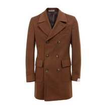 CORNELIANI 꼬르넬리아니 브라운 솔리드 울 더블 노치드 코트 CR9CTDS01 -