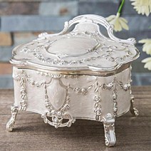 여성 주얼리 반지 보관 악세사리 보석함 엔틱 빈티지, 화이트, 대