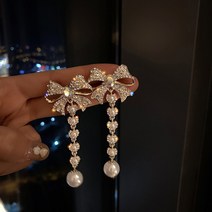 꽃소담 Pearl ear ring ZYZC9722 활 진주 귀걸이 긴 귀걸이 2021 뉴 타이드 고급 귀걸이 여성 여름 한국 기질 그물 레드