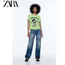 ZARA 자라 미키마우스 그린 반팔티