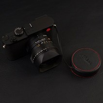 Leica Q typ116 용 카메라 수동 정품 가죽 렌즈 캡 방수 보호 커버, 01 red line