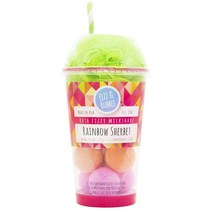 Fizz & Bubble 배스 밀크셰이크 퍼프 스폰지 포함 레인보우 샤베트, 1개, 297g