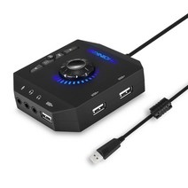 전문 컴퓨터 USB 사운드 카드 채널 7.1 오디오 어댑터 변환기 인터페이스 PC 노트북 외부, Black