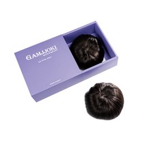 감쪽이 수제 100% 정수리 부분 가발, 1세트 (본품1+테스트용1+벨크로1), 자연검정