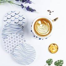 LOOKLIKE 도자기 컵 받침 받침8P, 8P/케이스