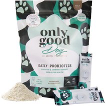 강아지영양제 Only Good Dog 개를 위한 일일 프로바이오틱스 소화 건강 장내 식물상 털 및 피부 면역 지원을 효소가 함유된 개 프로바이오틱 파우더 - 무향 25 스틱