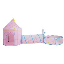 오두막텐트 3 in 1 어린이 텐트 하우스 장난감 볼 풀 휴대용 어린이 tipi 텐트, 분홍색