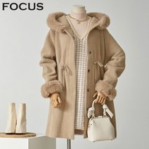 포커스 후드배색페이크퍼코트 FBW1K7PCT0032