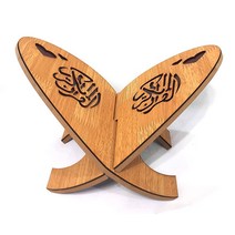 Rihal for Holy Al-Quran AMN-321 이슬람 아랍어 캘리그래피 조각 접이식 Rehal 성경 잡지 요리책 디스플레이 홀더 랙 이슬람 이드 라마단 선물 (브라운_1