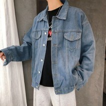 남자 흑청자켓 오버핏 데님 청자켓