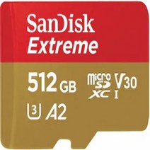 샌디스크 MicroSDXC Extreme CLASS10 UHS-I U3 V30 A2 512GB 메모리카드 (SDSQXAV-512G), 1개, 0GB