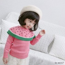 유아복고패션땡모반 니트 수박유아레트로