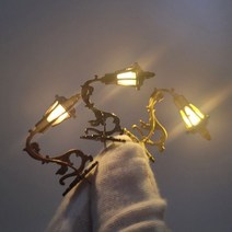 5개 호 스케일 따뜻한 화이트 클래식 벽 마운트 구즈넥 램프/가로등 모델 철도 공원 램프/기차/철도 레이아웃 만들기 279265, 2pcs Gold body