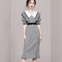 빅카라 A라인 여름 롱 원피스 정장 오피스룩 시크라인 하객룩 결혼식 돌잔치 예쁜 감성 러블리