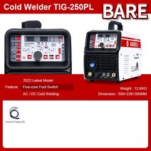 ANDELI TIG-250PL 알루미늄 TIG 용접기 AC DC 펄스 냉간 용접기 220V, [03] BARE