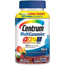 Centrum Multi구미 Gummy Multi비타민 for Men Multi비타민/Multimineral Selenium Antioxidants 비타민 D3 Assorted 과, 150 Count (Pack of 1)