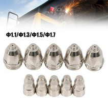 10pcs P-80 플라즈마 커터 소모품 토치 키트 1.1/1.3/1.5/1.7mm 노즐 팁 전극 교체 부품, CN, 1 1mm